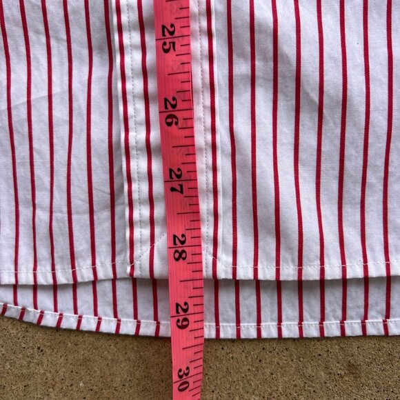 Polo By Ralph Lauren Regent Classic Fit Red & White Striped Button-Down Shirt U3 - Picture 4 of 4